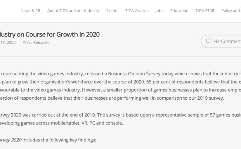 UK: TIGA’s Business Opinion Survey 2020