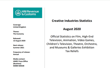 UK: HMRC 2020 Creative Industries Statistics