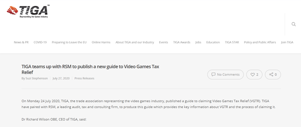 UK: 2020 guide to Video Games Tax Relief